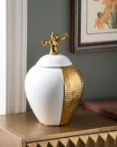 Golden Grace Artisan Temple Jar