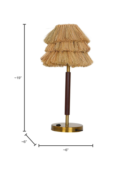 Bohemian Style Table Lamp with Munja Hay Shade