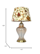 Golden Luster Glass Urn Table Lamp with Kashida Shade