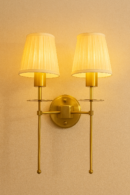 ALD-AMIRA Double Long Sconce with Double Fabric Shade