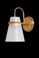 ALD-AMIRA Antique Gold Conical Frosted Glass Shade