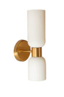 ALD-AMIRA Milky Frosted Cylindrical  Metal Finish Vertical Wall Sconce