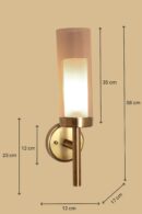 ALD-AMIRA Long Torchiere Style Lustre and Frosted Glass Wall Light