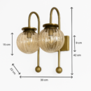 ALD-AMIRA Antique Curved Style Double Wall Sconce