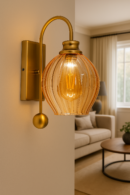 ALD-AMIRA Edison Style Antique Wall Sconce with Lustre Glass