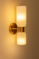 ALD-AMIRA Milky Frosted Cylindrical  Metal Finish Vertical Wall Sconce