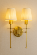 ALD-AMIRA Double Long Sconce with Double Fabric Shade