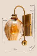 ALD-AMIRA Edison Style Antique Wall Sconce with Lustre Glass