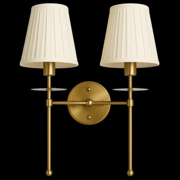 ALD-AMIRA Double Long Sconce with Double Fabric Shade - Image 4