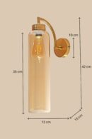 ALD-AMIRA Elegent Long Amber Glass Down Wall Sconce Light