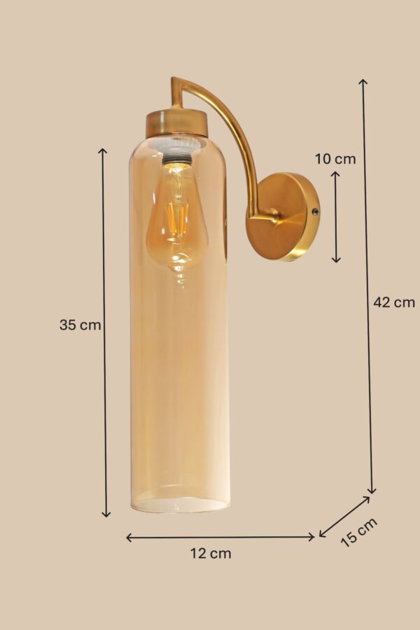 ALD-AMIRA Elegent Long Amber Glass Down Wall Sconce Light - Image 3