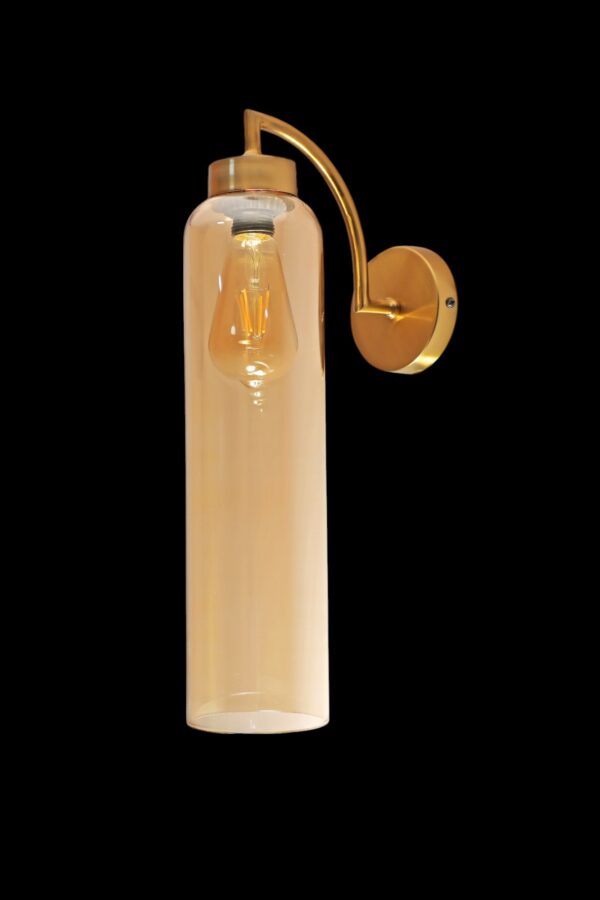 ALD-AMIRA Elegent Long Amber Glass Down Wall Sconce Light - Image 4
