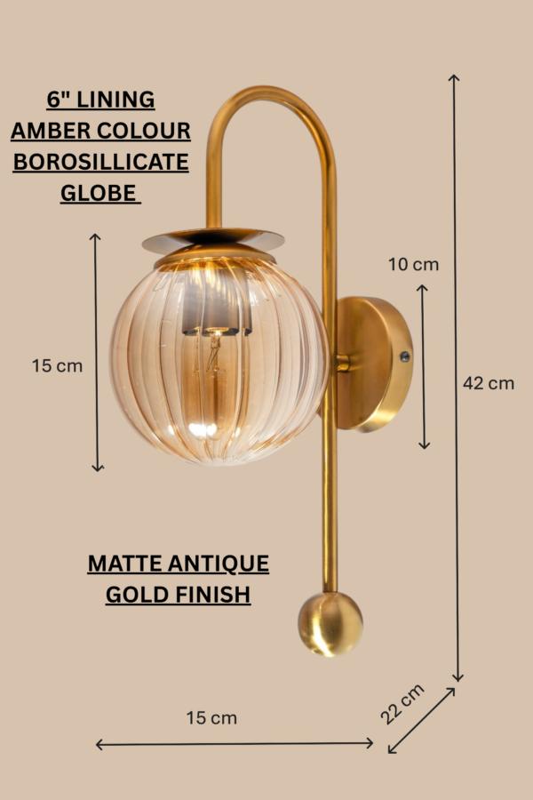 ALD-AMIRA Antique Curved Style Wall Light with Metal Frame - Image 6