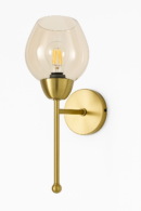 ALD-AMIRA Brass Wall Light with Glass Shade Elegant Vintage Sconce