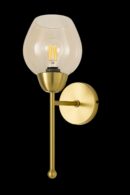 ALD-AMIRA Brass Wall Light with Glass Shade Elegant Vintage Sconce