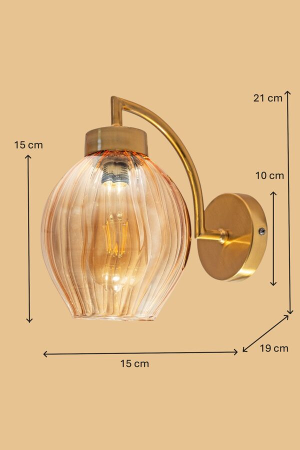 ALD-AMIRA Simple Curved Lustre Glass Modern Wall Light - Image 4