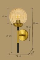 ALD-AMIRA Amber Lining Globe Modern Decorative Wall Lamp