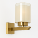 ALD-AMIRA Edison Style Antique Brass Lustre And Frost Glass Wall Lamp