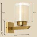 ALD-AMIRA Edison Style Antique Brass Lustre And Frost Glass Wall Lamp