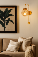 ALD-AMIRA Antique Curved Style Wall Light with Metal Frame