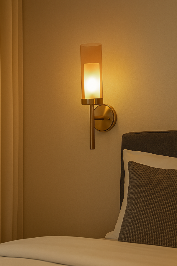 ALD-AMIRA Long Torchiere Style Lustre and Frosted Glass Wall Light - Image 4