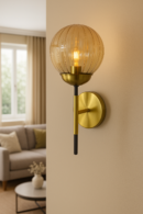 ALD-AMIRA Amber Lining Globe Modern Decorative Wall Lamp