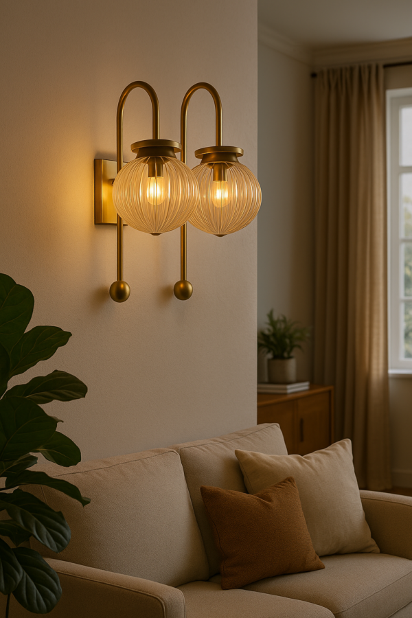 ALD-AMIRA Antique Curved Style Double Wall Sconce
