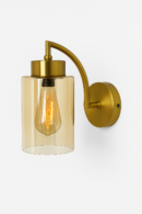 ALD-AMIRA Rustic Wall Mounted Light Golden Arm and Luster Glass Shade