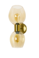 ALD-AMIRA Antique Gold Metal Retro American Dual Glass Wall Light