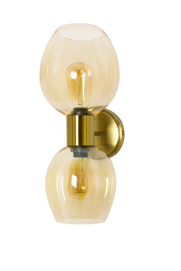 ALD-AMIRA Antique Gold Metal Retro American Dual Glass Wall Light - Image 6