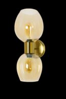 ALD-AMIRA Antique Gold Metal Retro American Dual Glass Wall Light