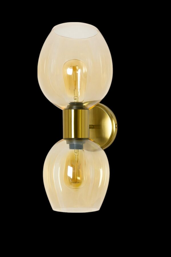 ALD-AMIRA Antique Gold Metal Retro American Dual Glass Wall Light - Image 5