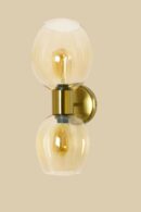 ALD-AMIRA Antique Gold Metal Retro American Dual Glass Wall Light