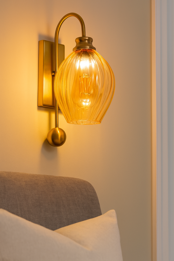 ALD-AMIRA Edison Style Antique Wall Sconce with Lustre Glass - Image 3
