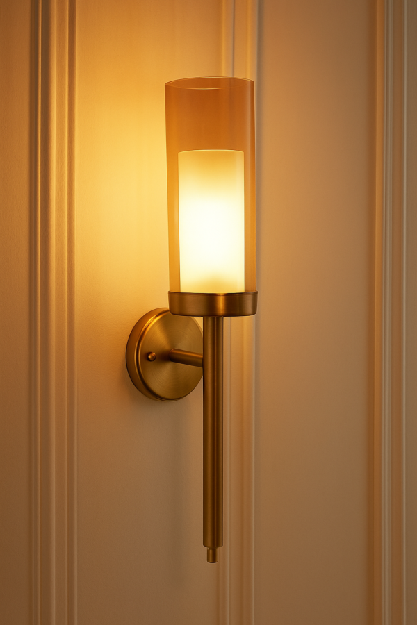 ALD-AMIRA Long Torchiere Style Lustre and Frosted Glass Wall Light - Image 5