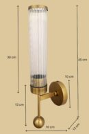 ALD-AMIRA Vertical Cylinder Ribbed Glass Shade with Warm LED Glow