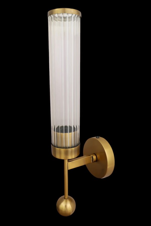 ALD-AMIRA Vertical Cylinder Ribbed Glass Shade with Warm LED Glow - Image 4